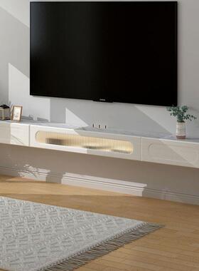 实木悬空电视壁柜客厅户小型2TF202304挂电视柜茶几组合白色悬浮