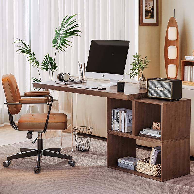 I1木书桌力柜简约靠亚克电脑桌椅小户型学实生墙家用684办公一体