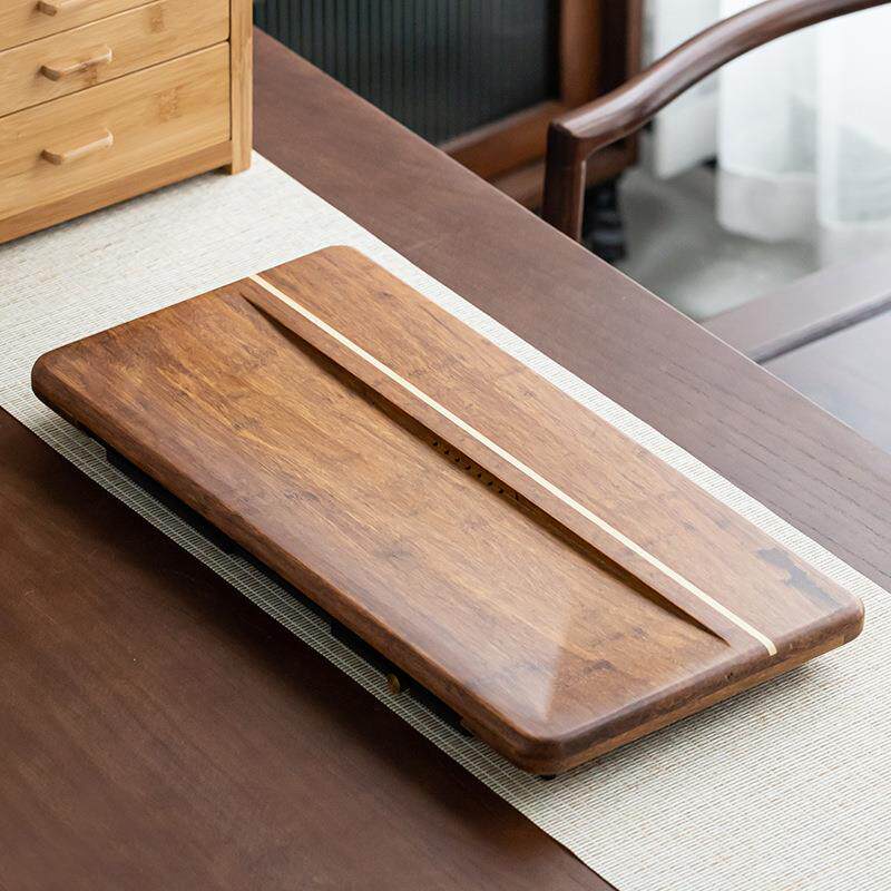 重竹茶盘大用日式家茶台简约整块茶海排托水蓄kuanhong号水式竹制