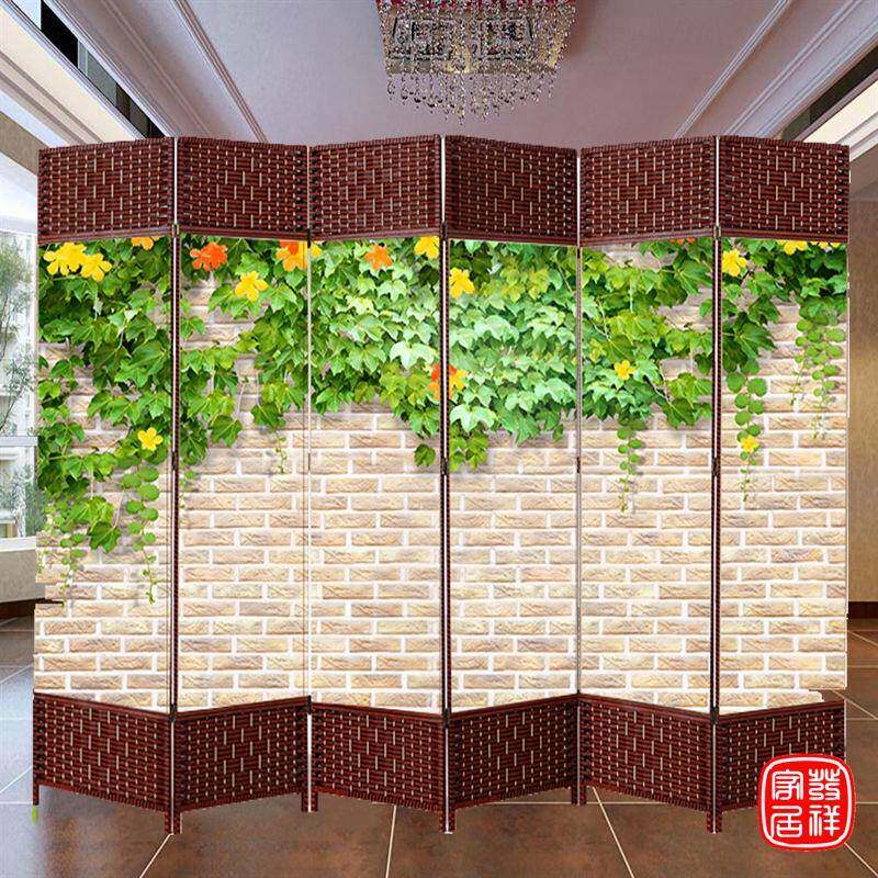 屏风隔屏断简约现代折实木门折叠移帘985动推拉双面客厅简易装饰