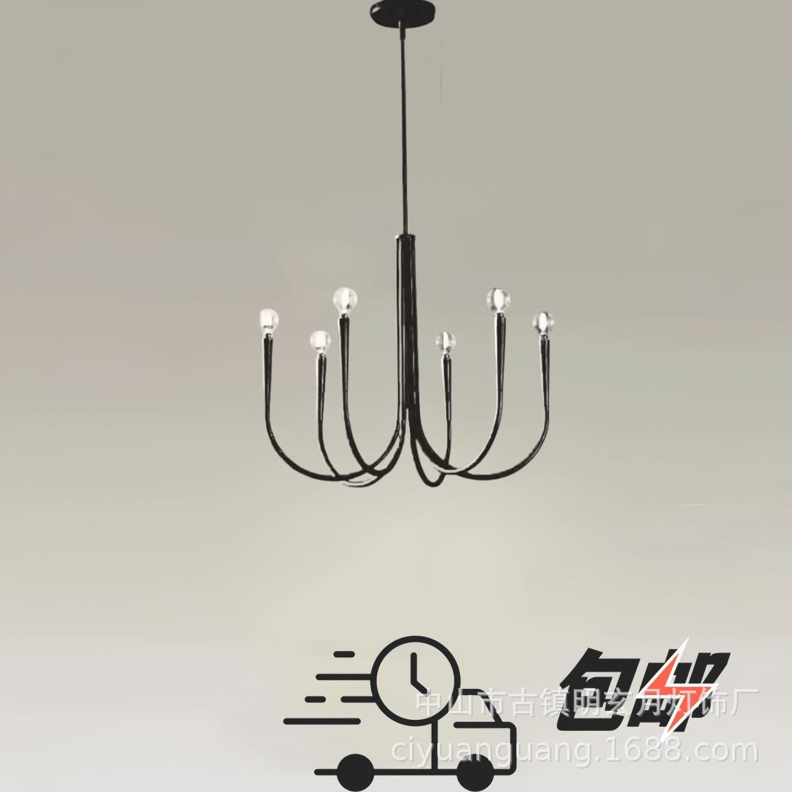 意式极简大气客厅吊灯中古轻奢法式复古卧室设计师款蜡烛餐厅吊灯