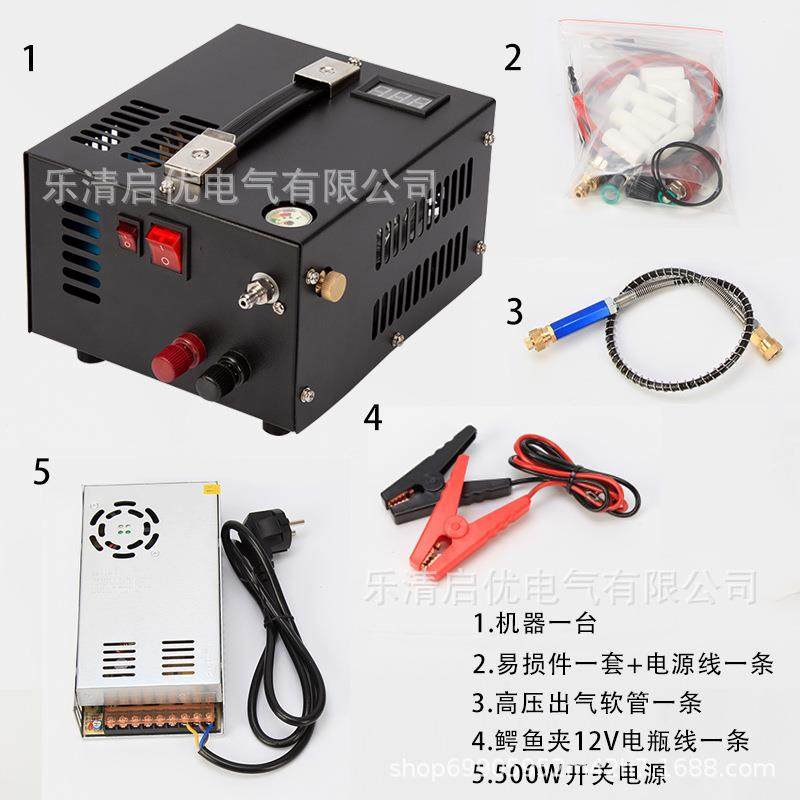 热销车载高压打气机30mpa充气泵户外潜水12v/110V/220V风冷