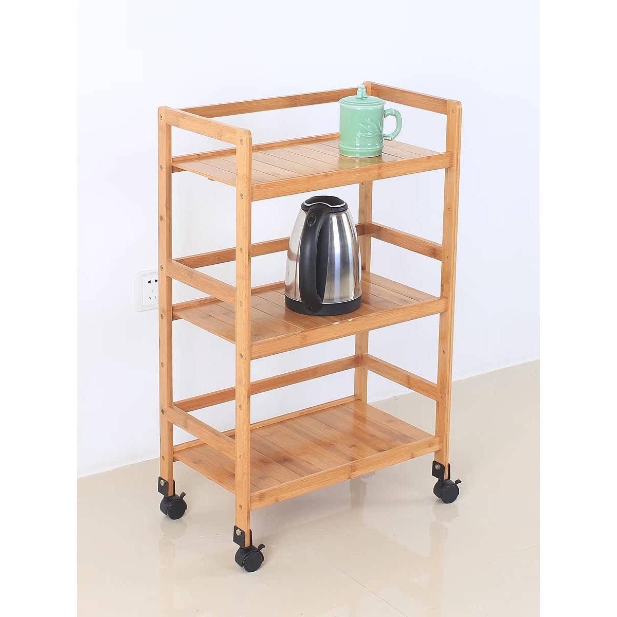 cs移动置物架带轮书架家用小推车收纳柜厨房架子落地办公客厅储物