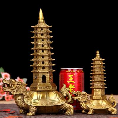 纯铜文昌塔9层铜龙龟塔龙龟葫芦风水金属工艺品摆件