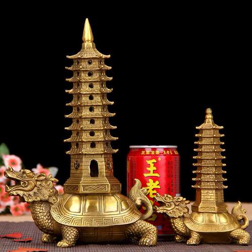 纯铜文昌塔9层铜龙龟塔龙龟葫芦风水金属工艺品摆件