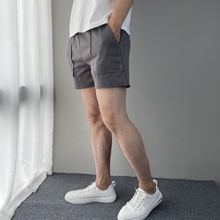 纯棉弹力三分裤 男中裤 韩版 男士 马裤 夏季 潮流百搭纯色西装 休闲短裤