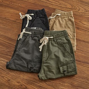 子宽松小直筒锥形长裤 工装 潮牌机能口袋纯棉水洗潮流裤 男新款 男 裤