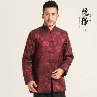 唐装 上衣男 男中国风中老年秋冬夹棉外套爷爷寿星过寿汉服棉衣冬装