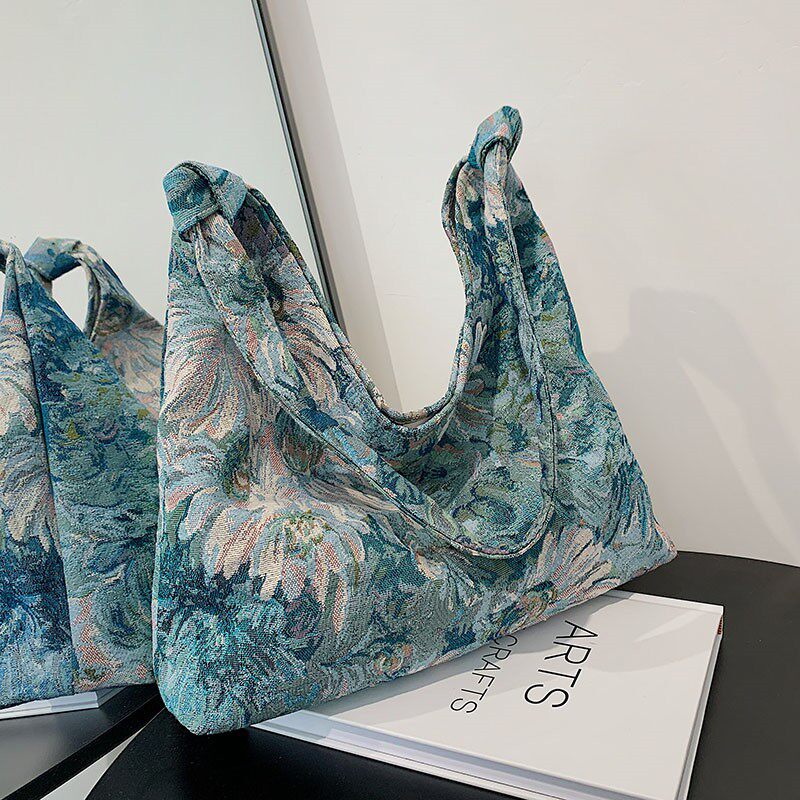 帆布包女手提袋夏文艺拎手提包大容量帆布袋学生布袋子新款布袋包