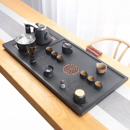 天然乌金石茶盘茶具套装全自动一体烧水壶带桶茶台2024新款家用
