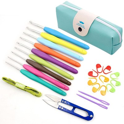 钩针套件手工双头钩针不锈钢钩针初学者工具套装编织家用勾毛衣的