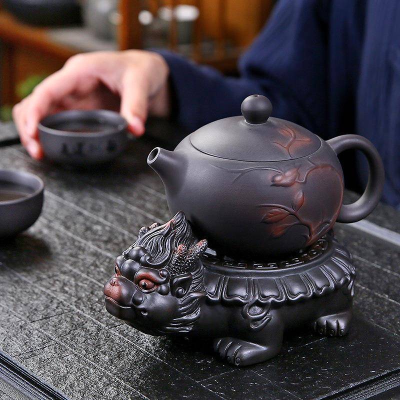 手工壶承壶垫茶壶隔热垫茶托底座干泡台茶具配件紫陶貔貅茶宠摆件