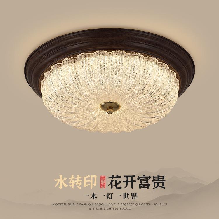 新款法式复古玻璃吸顶灯美式中古别墅客厅吸顶灯创意卧室具调光