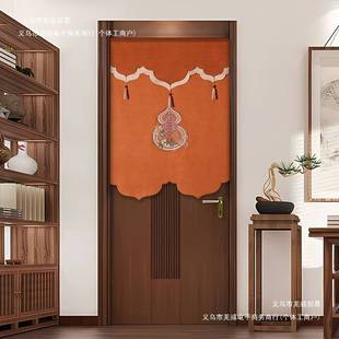 福禄双全葫芦门帘风水布艺半帘隔断帘卧室房间家用帘子遮挡帘挂帘