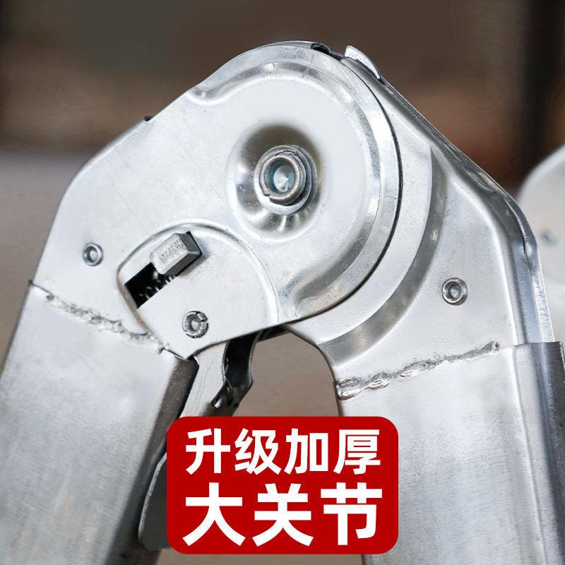 AL家用镀登锌铁梯子厚高人字梯合页叠折梯特厚方形工程加梯防滑结