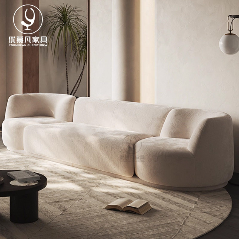 意式轻奢旋转乐园沙发创意客厅现代简约大户型直排布艺沙发