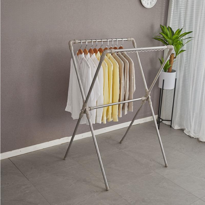 折叠晒衣架衣落地卧室内晾用阳台简家易凉架晒架XZR凉衣杆不锈钢