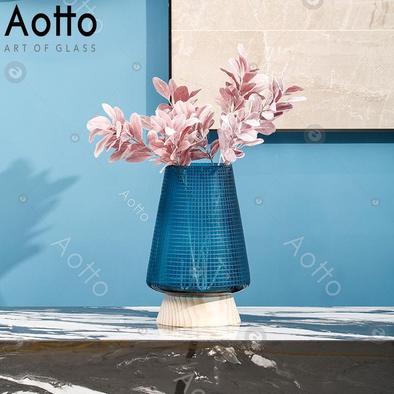 彩色玻花瓶家居客厅干花花水璃插培搭花装饰几何OBV1149形花瓶软