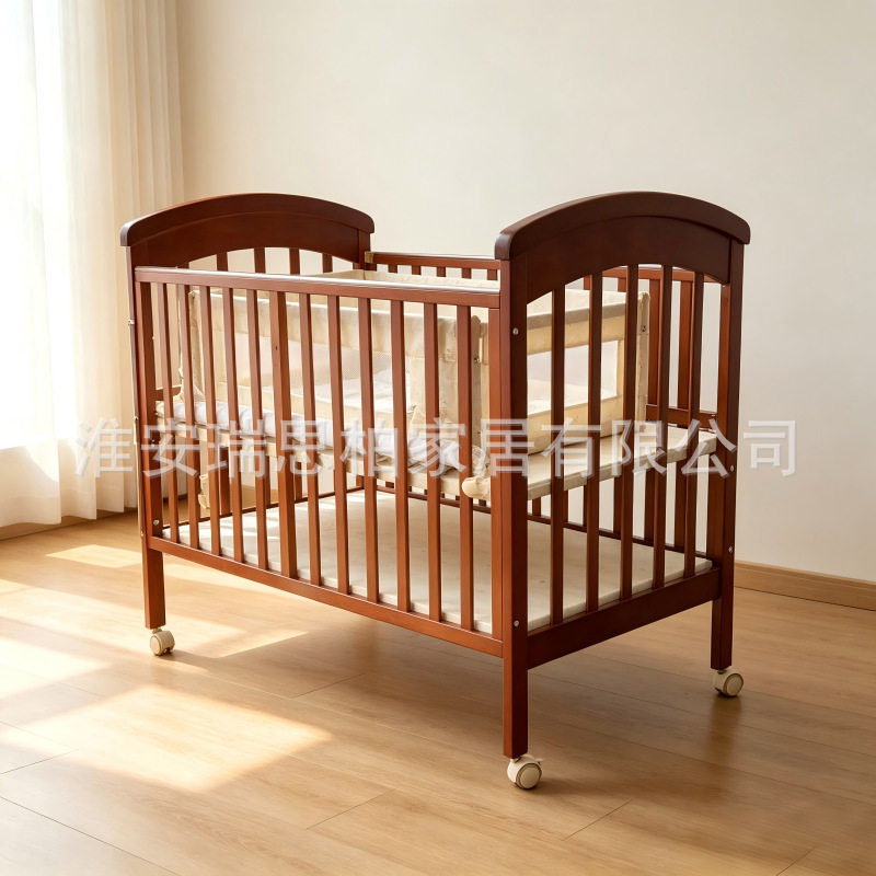 全护栏实木婴儿床可移动多功能新生儿宝宝拼接大床摇篮床可储物