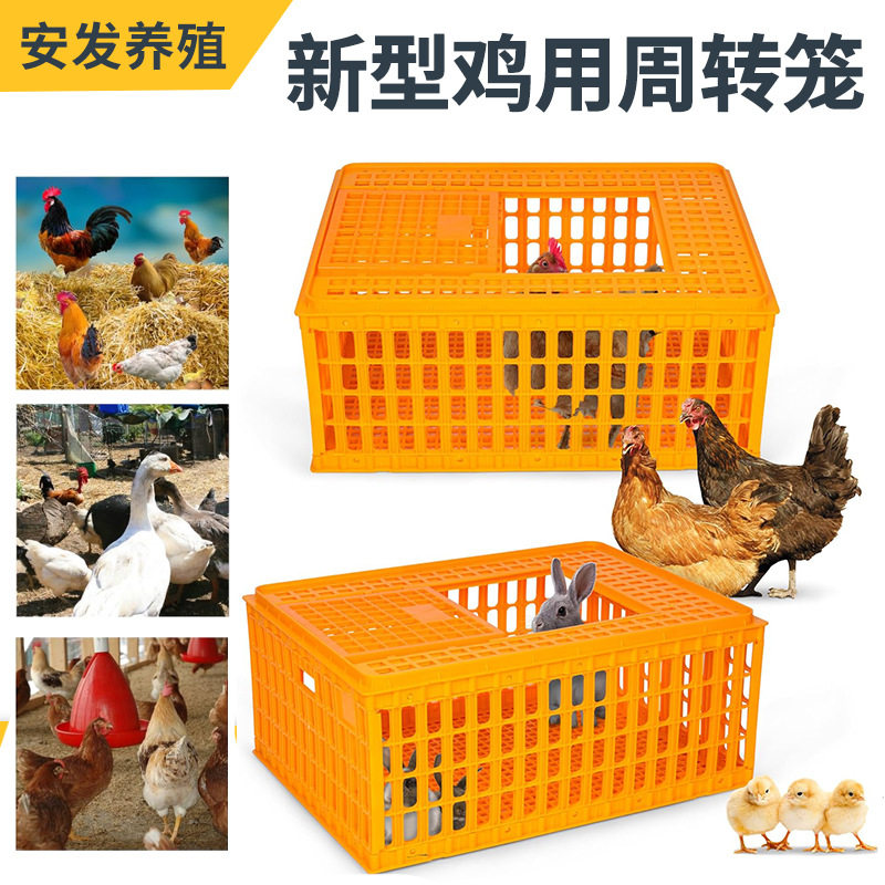 塑料鸡笼运输筐周转笼加厚鸡鸭笼鸽笼鹅箱可折叠家用家禽运输笼