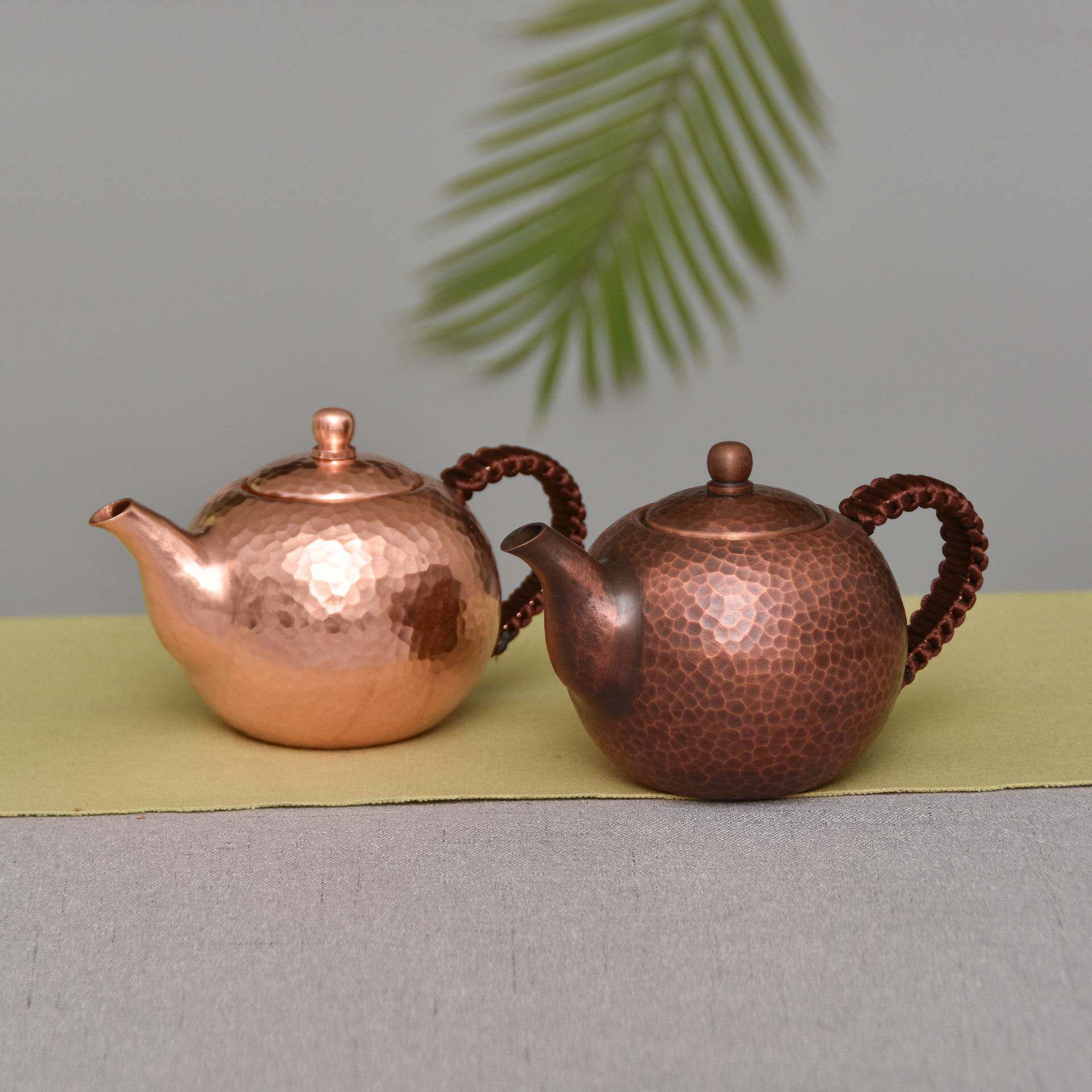 厂家直供 加厚纯紫铜壶泡茶壶沏茶壶手工小铜壶茶艺壶锤点仿古壶