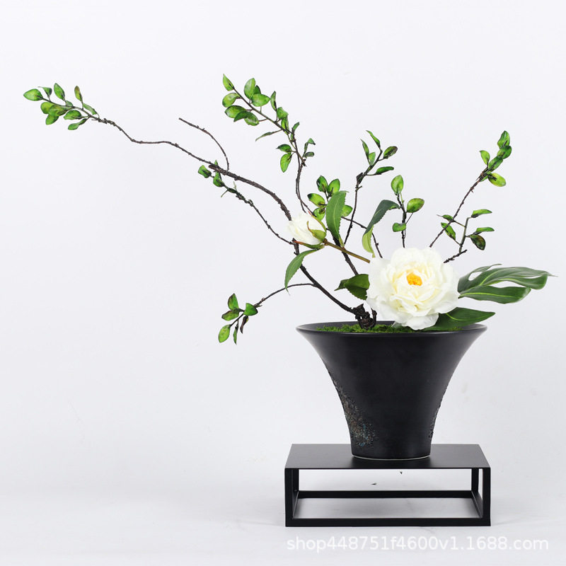 简约新中式花艺仿真花摆件样板房整体花艺工艺品别墅玄关边几软装