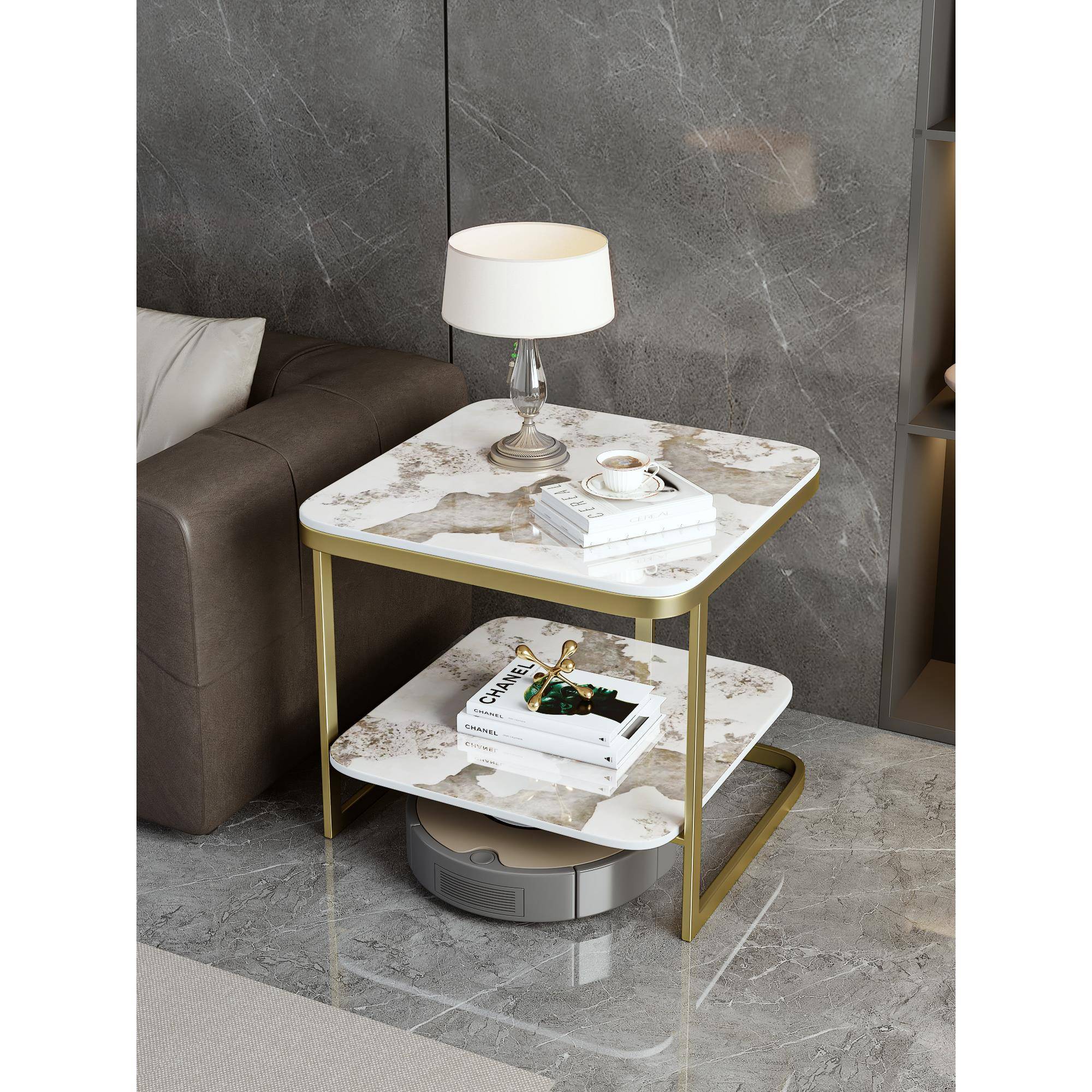 轻奢岩板沙发边几角几感现代简约小边几方桌可移动阳台小茶几