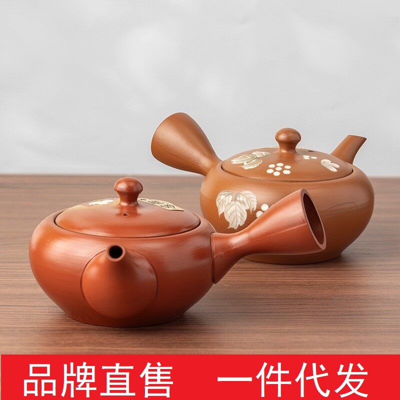 美浓烧日式进口紫砂茶壶精美手作葡萄下午茶具家用泡茶壶单个
