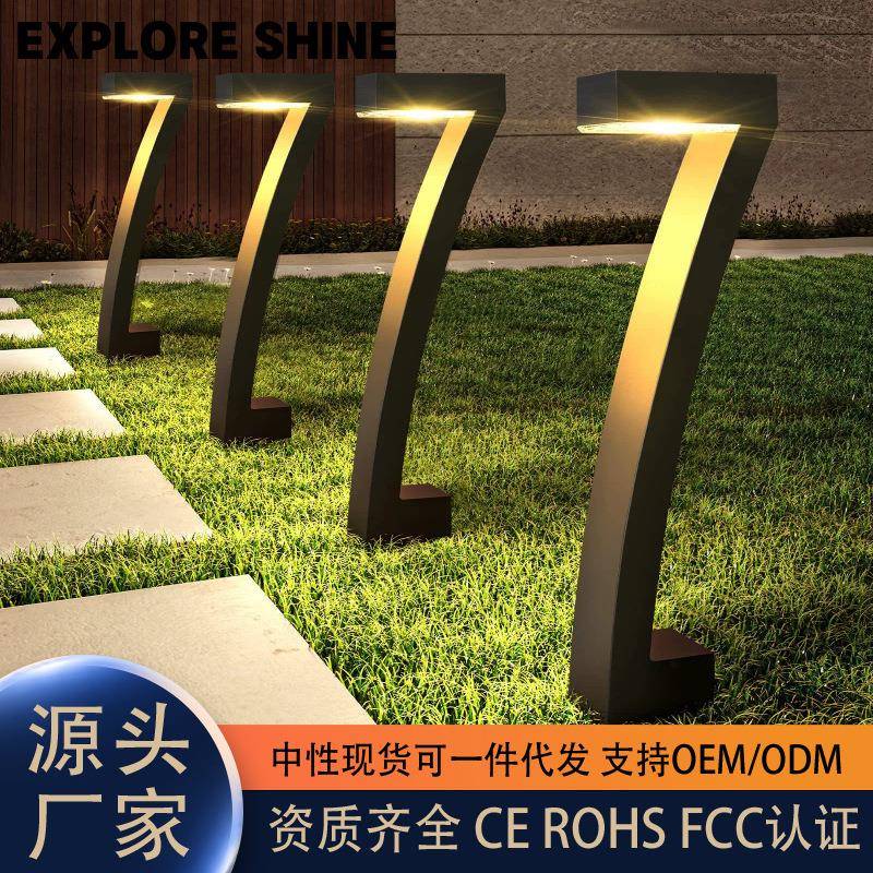 跨境新款LED太阳能庭院花园草坪灯公园氛围户外夜景氛围地插灯