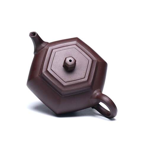 宜兴厂家紫砂壶名家纯全手工原矿老紫泥大彬六方大茶壶茶具320cc