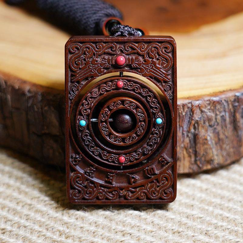 天然雷转击牌时木来运令时来运转牌枣木平安纯手工雕刻件无事牌