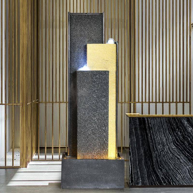 现代水财摆件居酒店循环水幕墙生景OOR流观客厅家装饰落地喷泉加