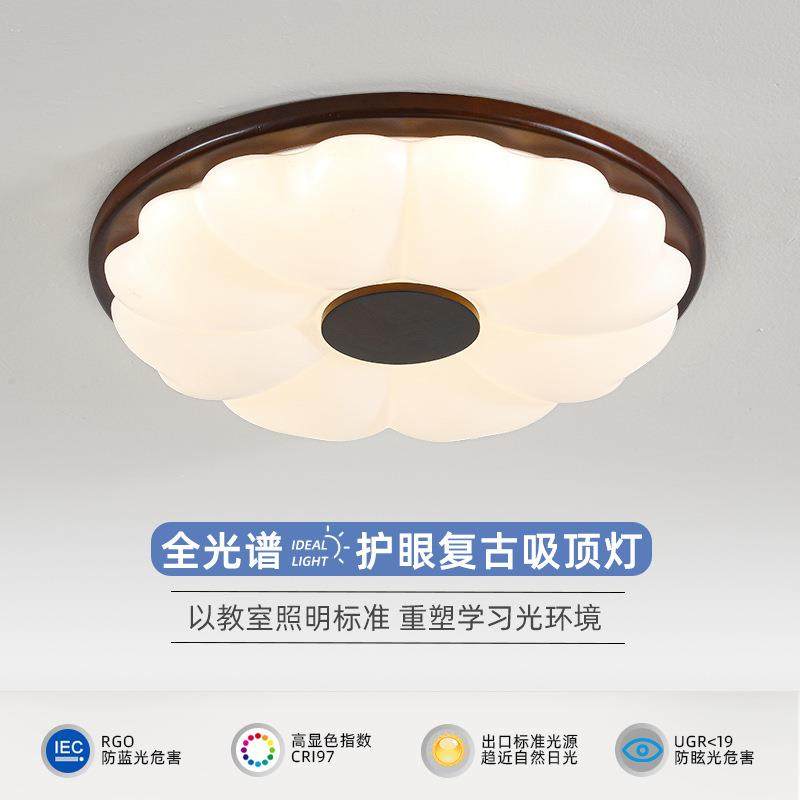 主卧室灯美式复古设计师创意新款护眼吸顶灯个性艺术家用书房间灯