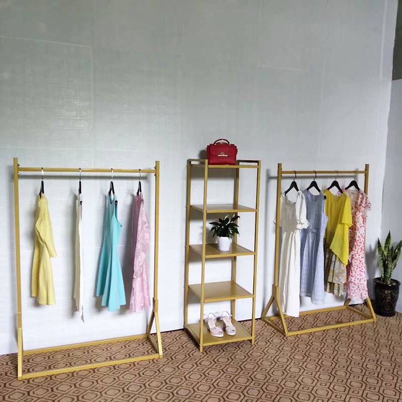 ft黑色简易服装店展示架男女衣服货架衣架落地挂衣架子中岛侧挂正