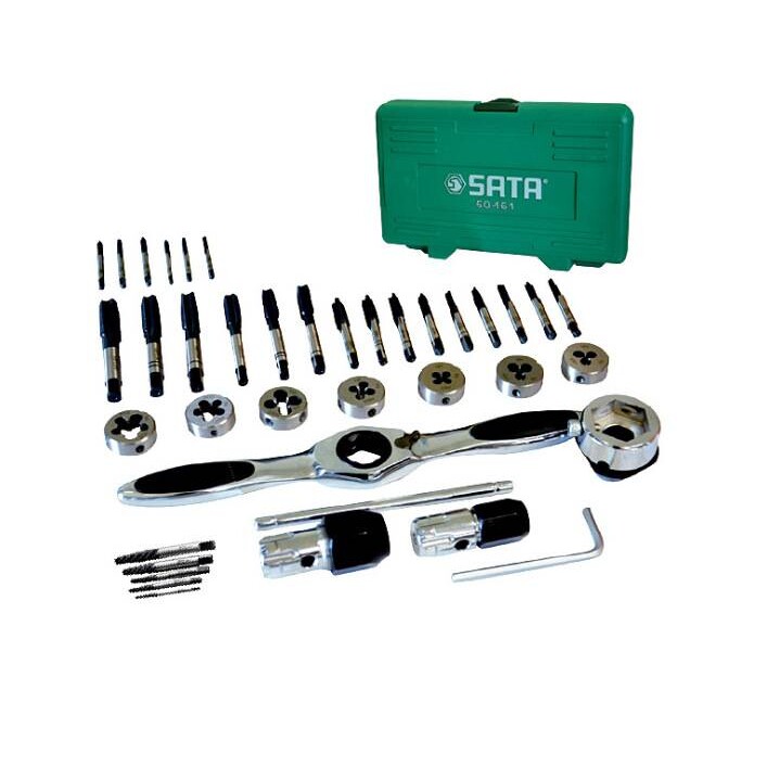 SATA/世达工具40件组套高速钢50451粗牙丝锥板牙手用丝锥丝攻套装