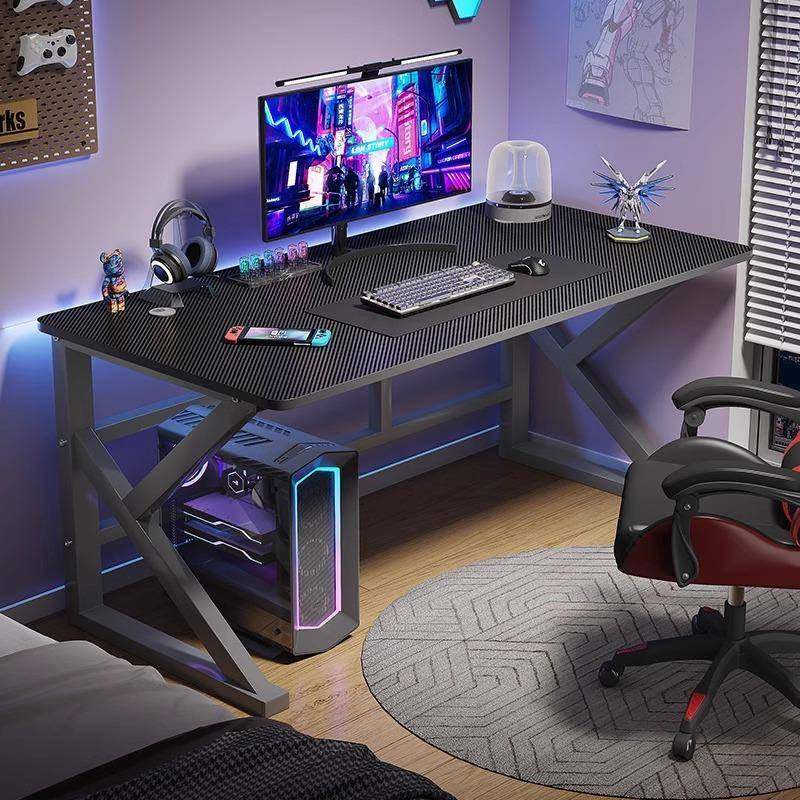 简约现代电脑桌碳纤维家用办公桌学生学习写字桌成人书桌电竞桌