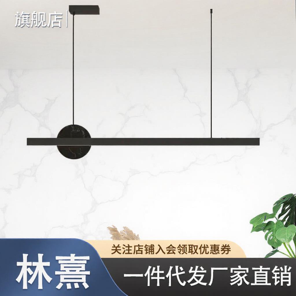 全光谱轻奢全铜餐厅一字吊灯现代简约设计师长条蜡烛餐桌岛台