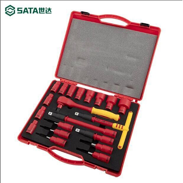 世达工具10/12.5MM系列VDE绝缘套筒组套电工维修工具 09267 09268