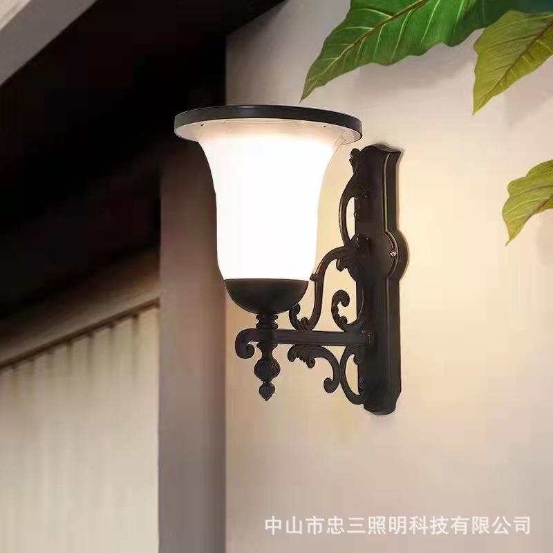 太阳能壁灯欧式防水墙灯过道灯室外门柱灯户外阳台灯简约庭院灯