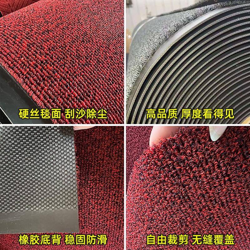 进门薄硬丝圈地垫门口酒店家用入户门除尘地毯防滑耐磨脚垫可裁剪