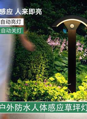 户外草坪灯防水led人体感应灯简约阳台庭院别墅花园景观灯