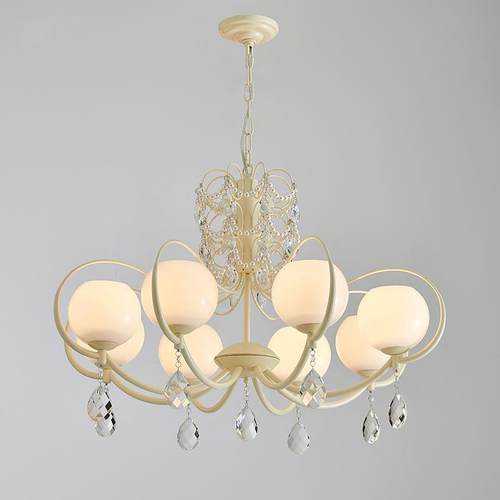 法式复古宫廷客厅餐厅灯创意个性清新奶油卧室灯大气轻奢水晶吊灯