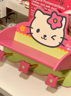 少女心多功能木制粉色挂钩置物架墙挂可爱卡通S图案造型家居挂钩