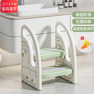 儿童洗手梯宝宝洗漱增高s扶手凳上床台阶脚踏凳洗脸垫脚楼梯踩脚