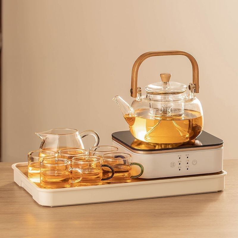 玻璃煮茶壶烧水泡茶壶专用电陶炉家用花茶壶提梁壶蒸茶器会客泡茶