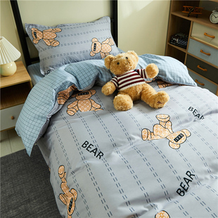 简约学生宿舍床上三件套3件上下铺单G人床单被套子床上用品套装六