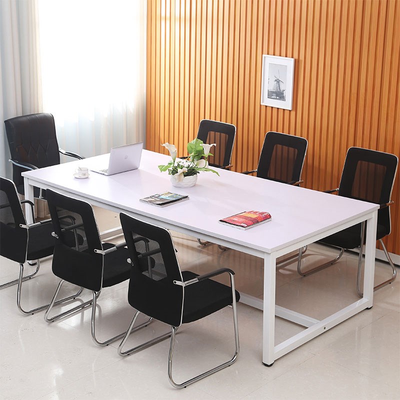 天津办公会议桌长桌简约现代长方形职员长条桌子培训洽谈桌椅组合