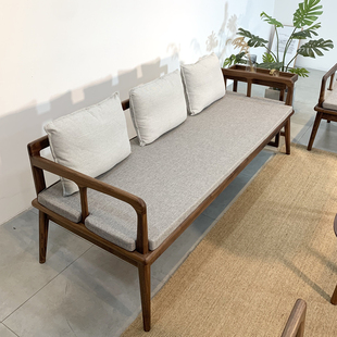 全实木黑胡桃木沙发m卯榫结构罗汉床禅椅白橡木简约中式现代北欧