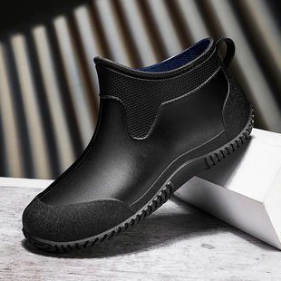 厨师鞋子男中高帮长筒雨鞋防滑防水防油靴子劳保酒店餐厅后厨工作