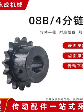 08B链轮4分20/21/22/23齿T成品孔45钢发黑凸台适用06B传动链条